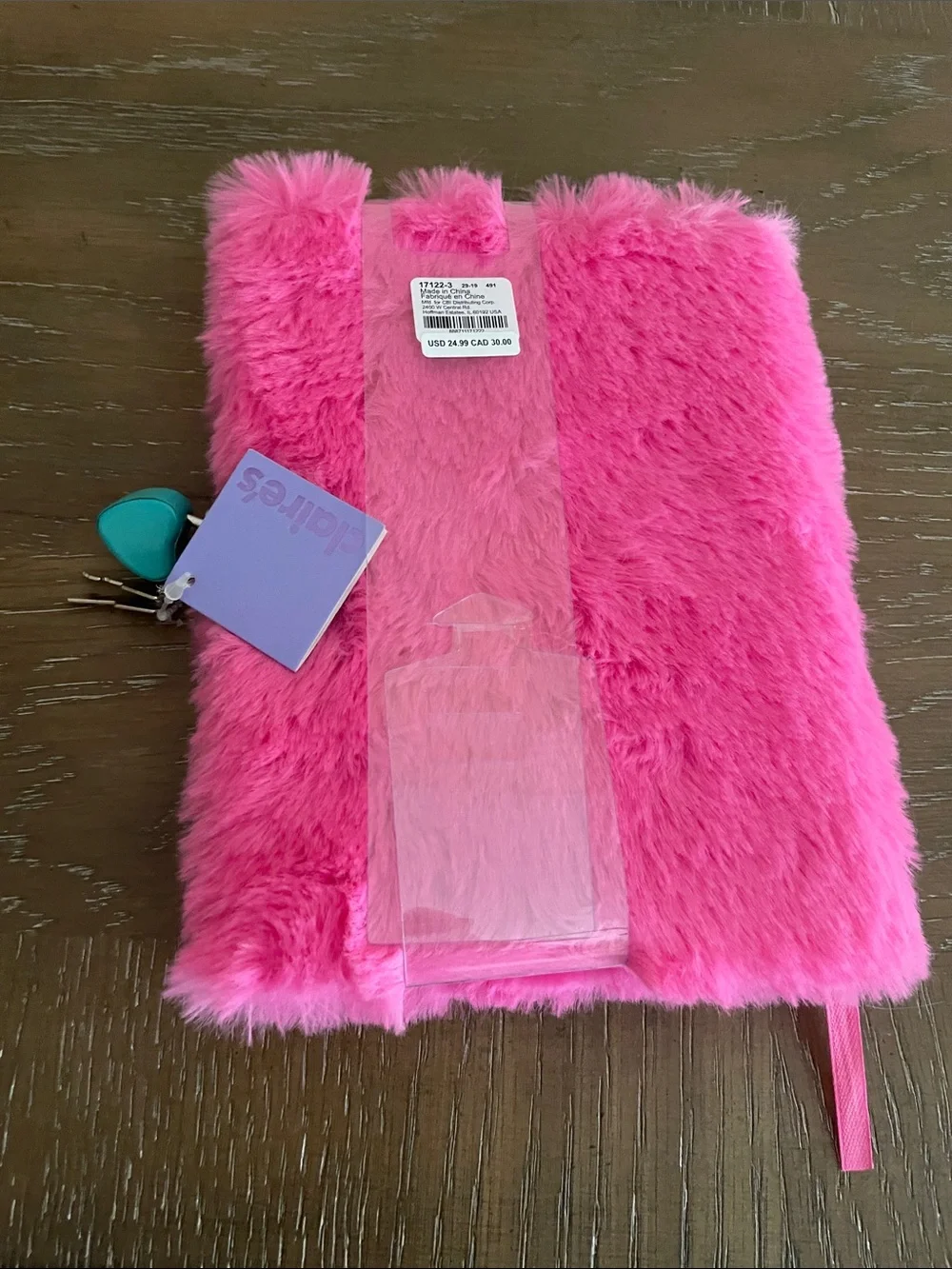 Claire's Hot Pink Unicorn Plush Journal with Multicolor Mane